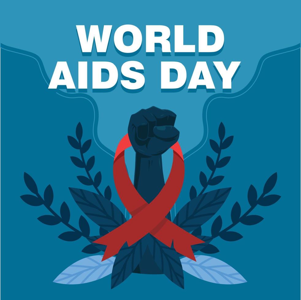 World AIDS Day Banner Background Illustration. Aids Awareness. World map and ribbon element. Eps 10 vector
