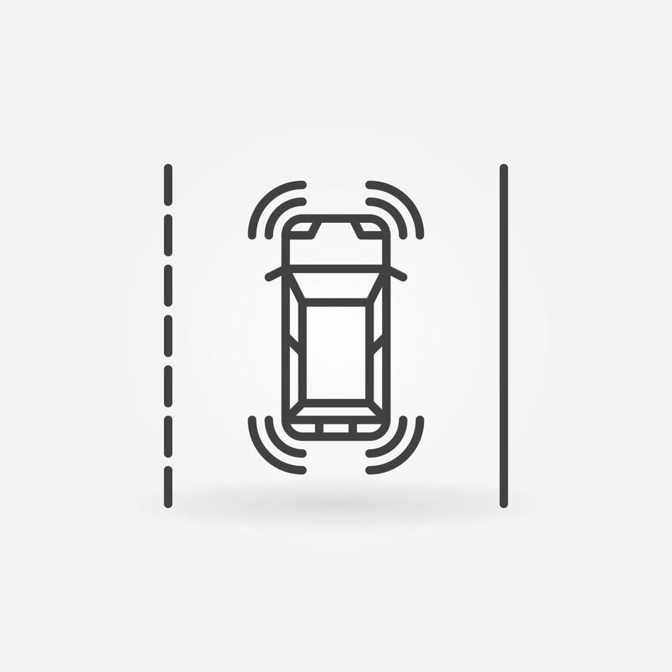 Autonomous Self-Driving Vehicle linear vector concept icon