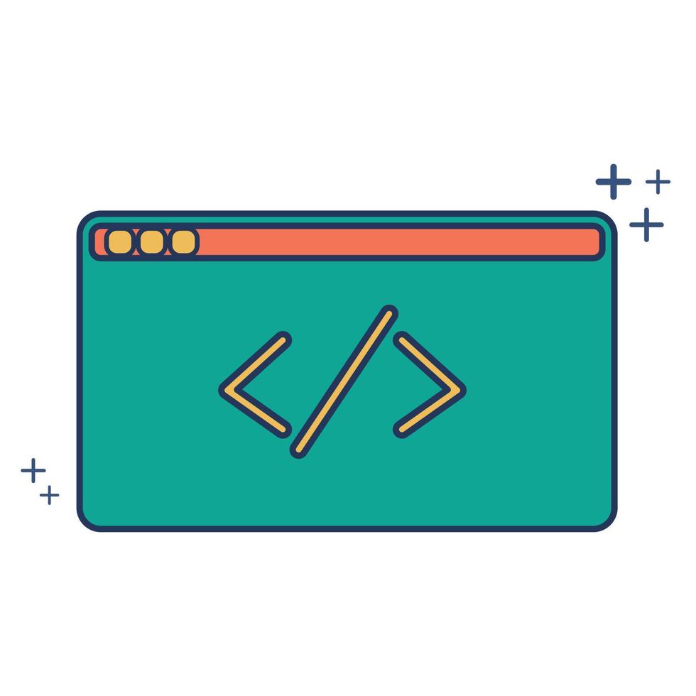 Symbol programming icon vector illustration glyph style design with ...