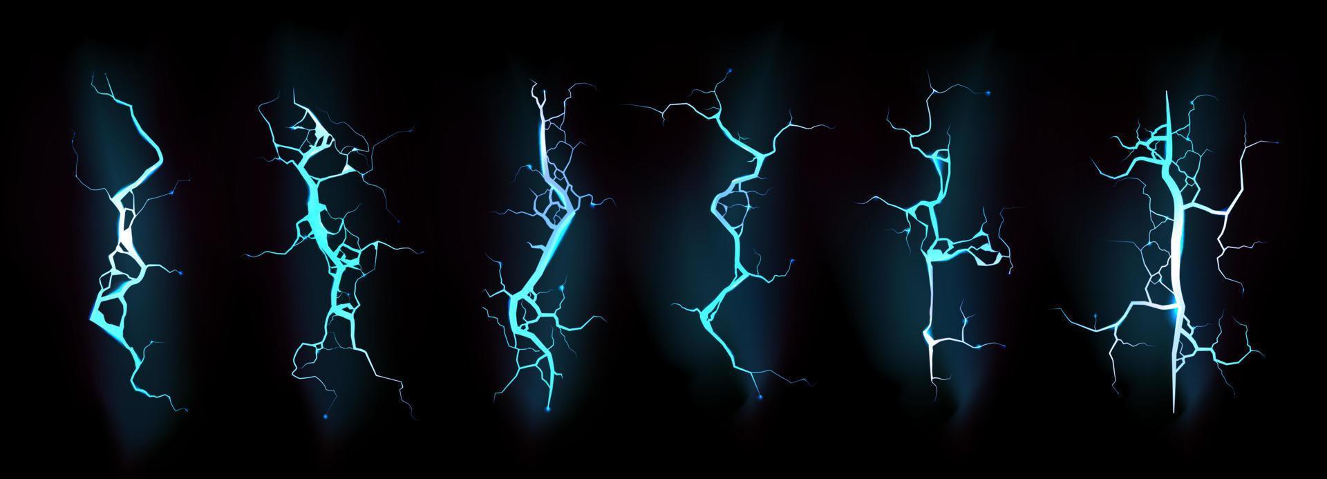 Lightning, electric thunderbolt blue color strike vector