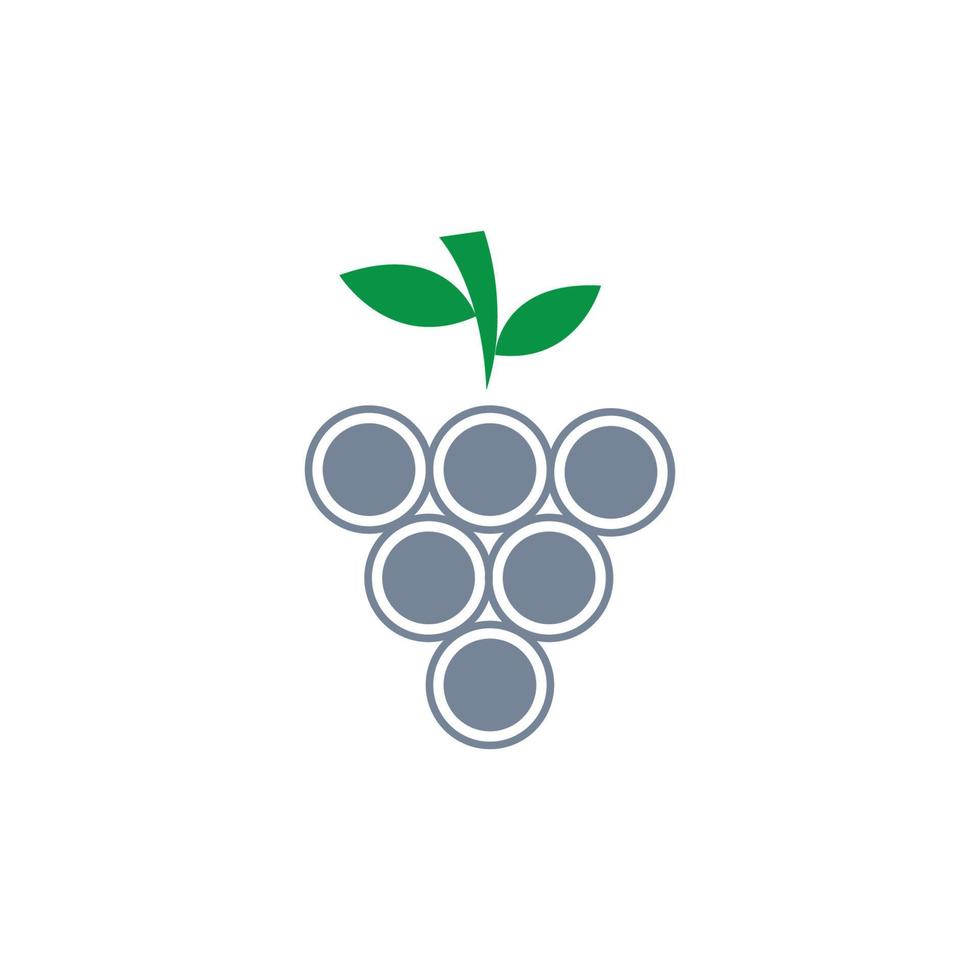 plantilla de diseño de ilustración de vector de icono de uvas