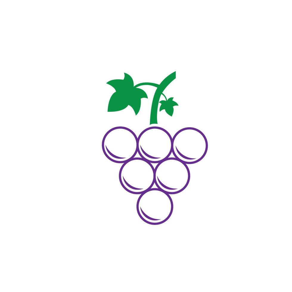 plantilla de diseño de ilustración de vector de icono de uvas