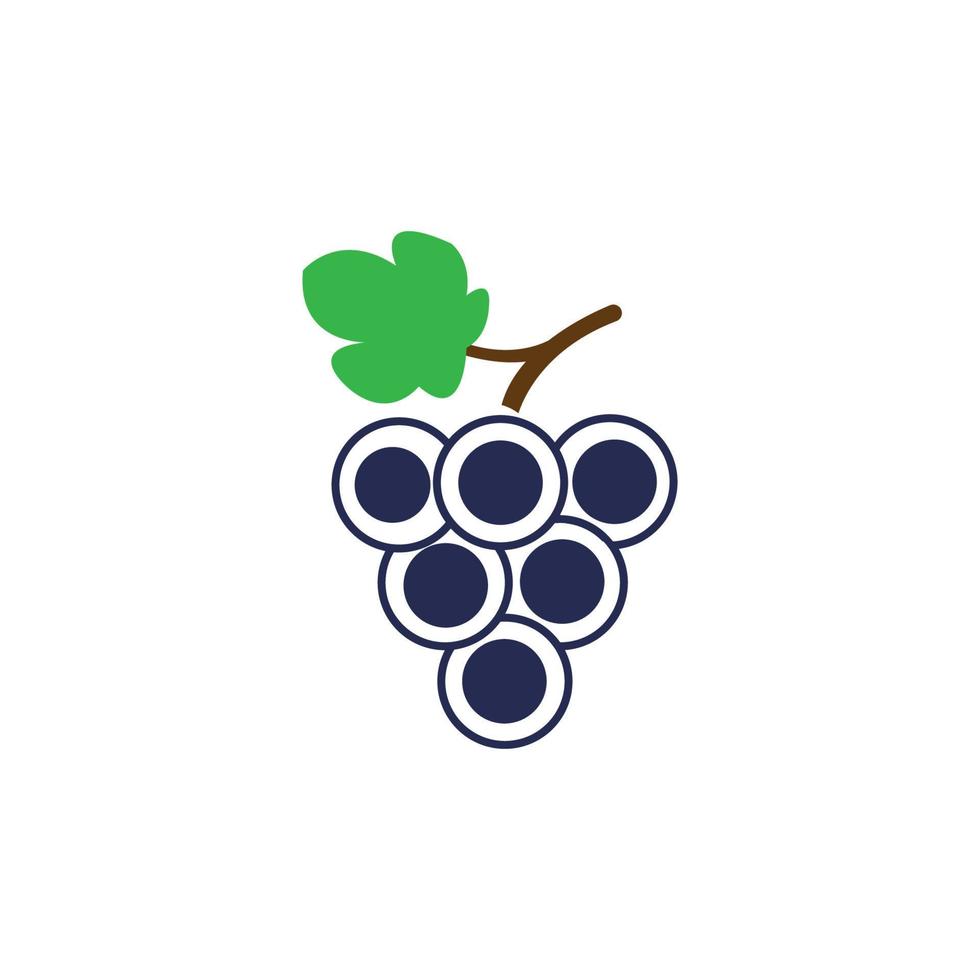 plantilla de diseño de ilustración de vector de icono de uvas