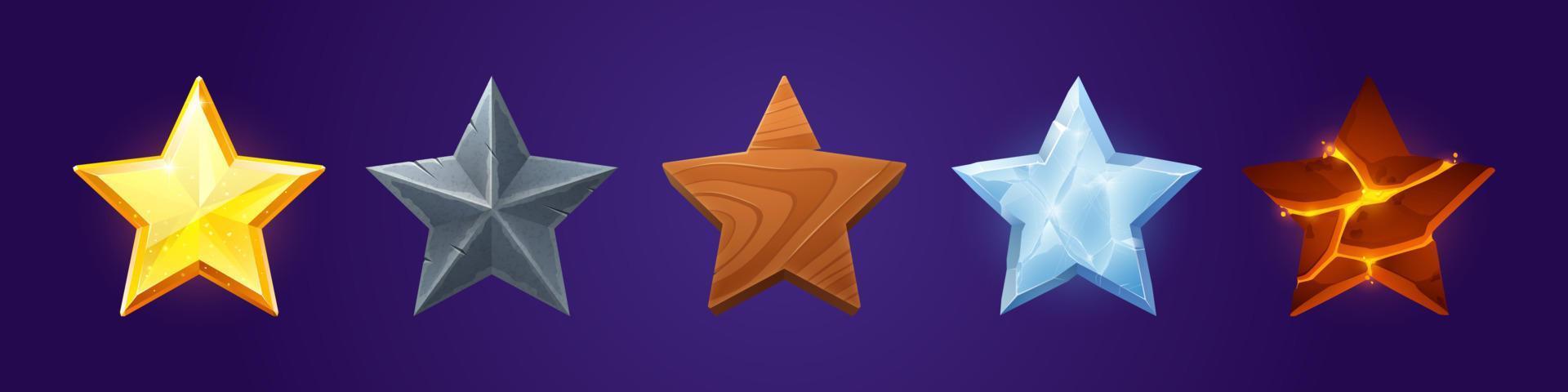 Stars game score elements, Ui or gui rate assets vector