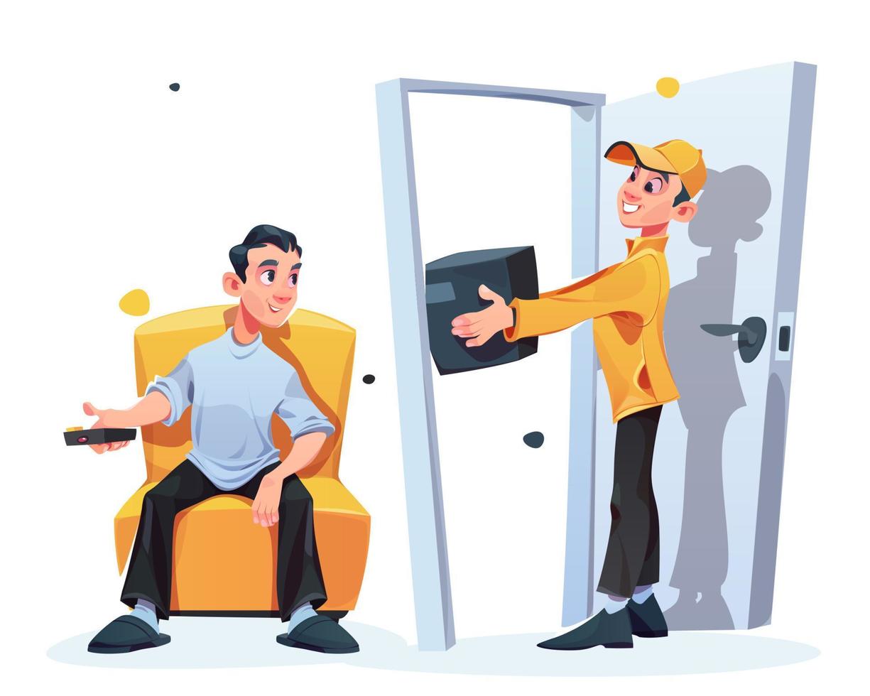 Delivery service to customer door vector