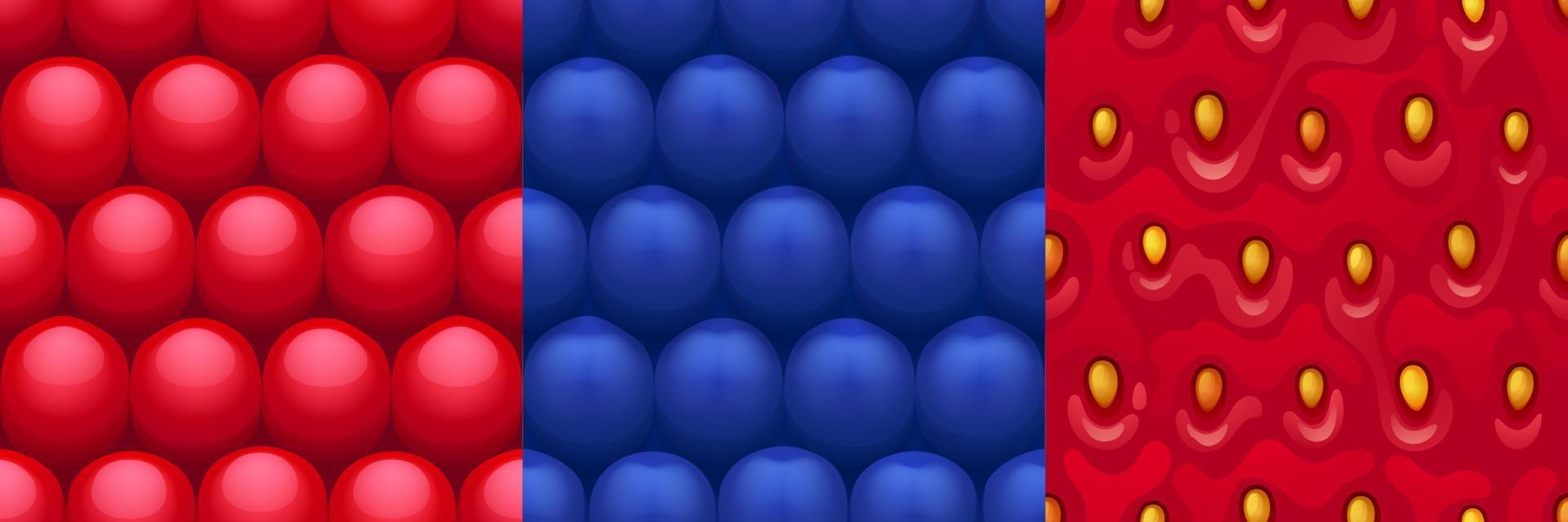 Game textures of fruits and berries vector