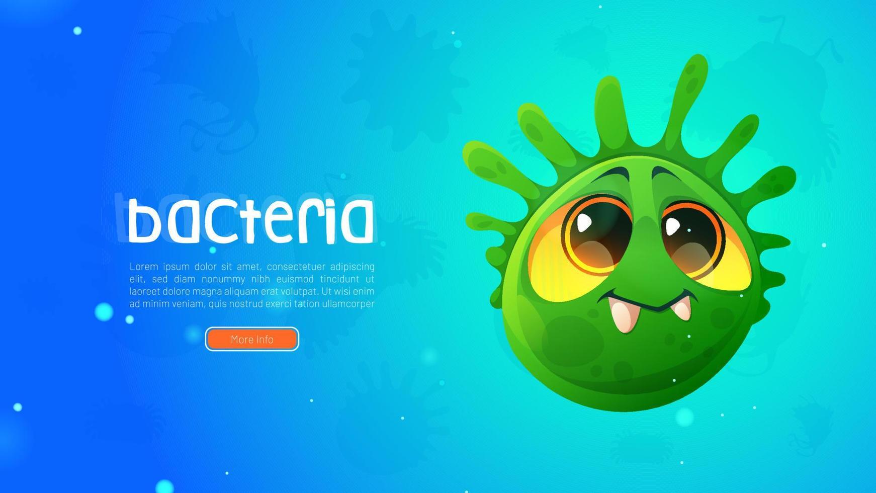 Medical poster with bacteria character vector