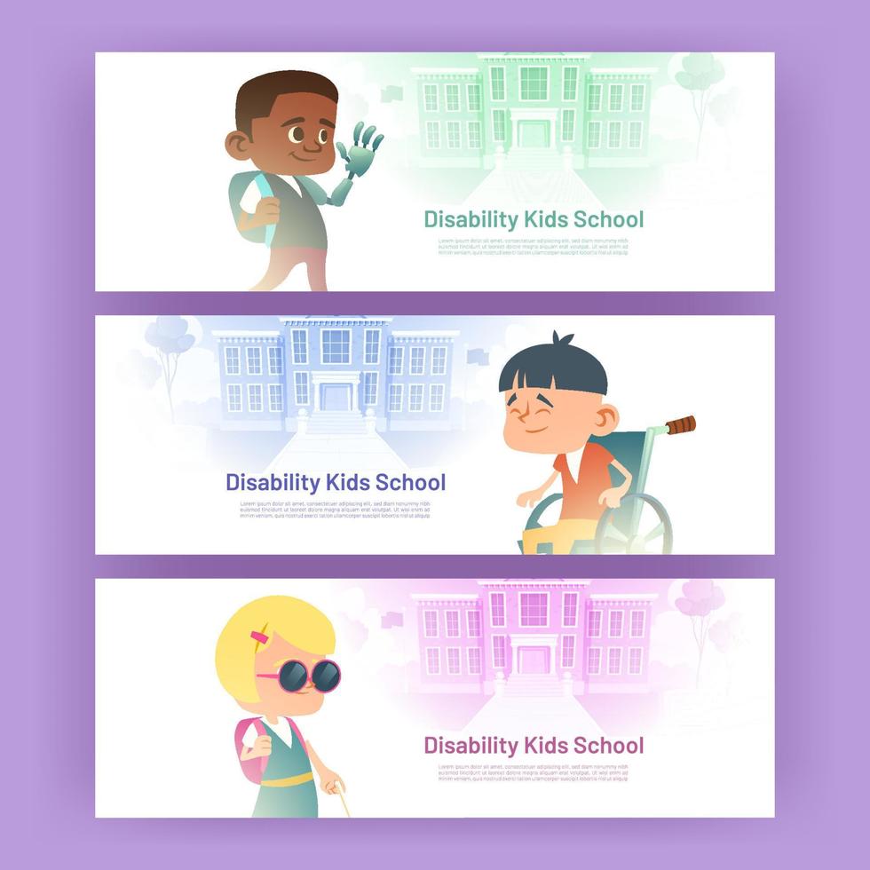 Disability school for kids with special needs vector