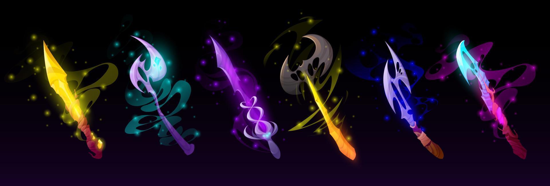 Magic swords, weapon for game interface vector