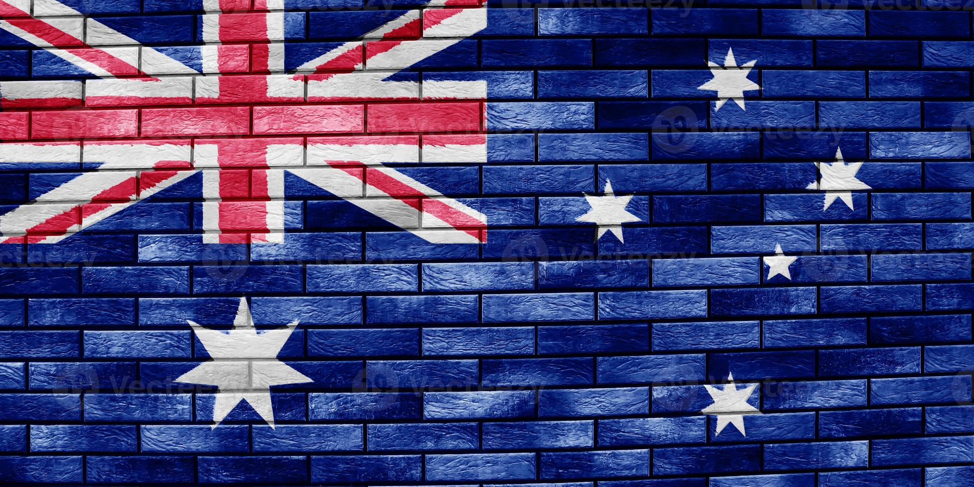 Australian flag on the texture. Concept collage. photo