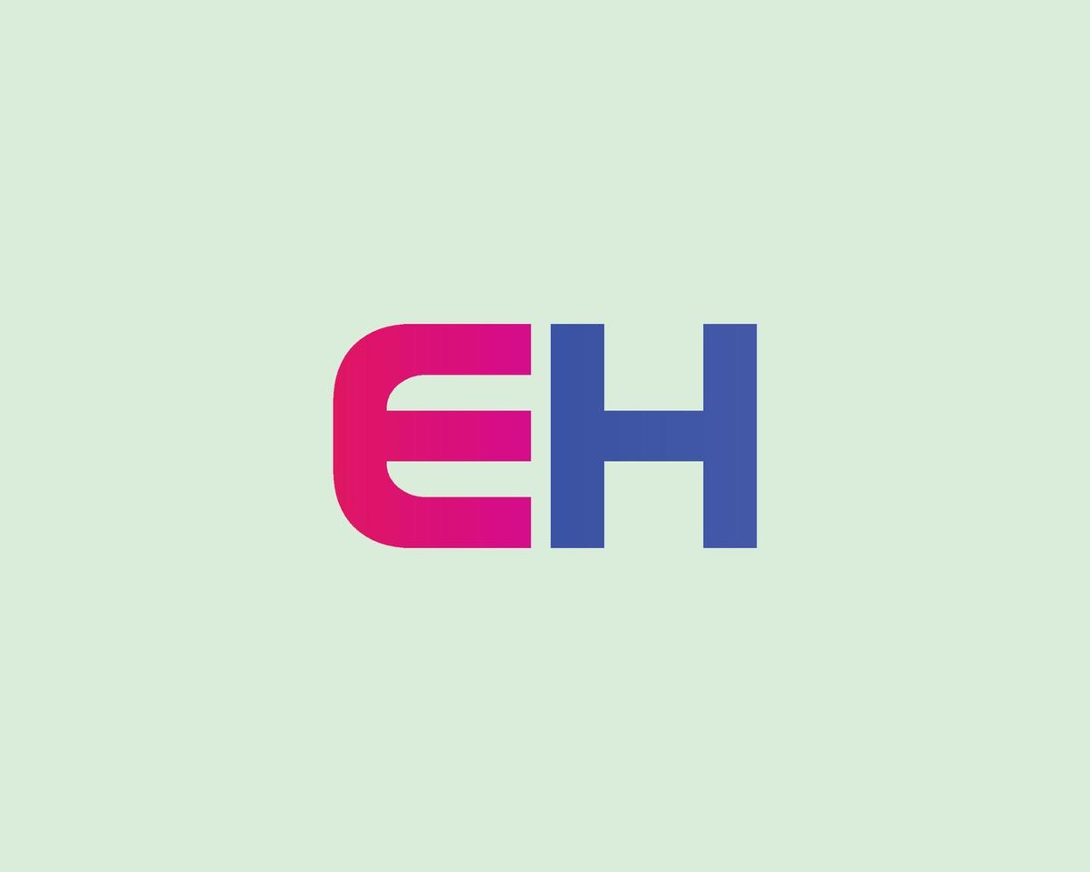 EH HE Logo design vector template