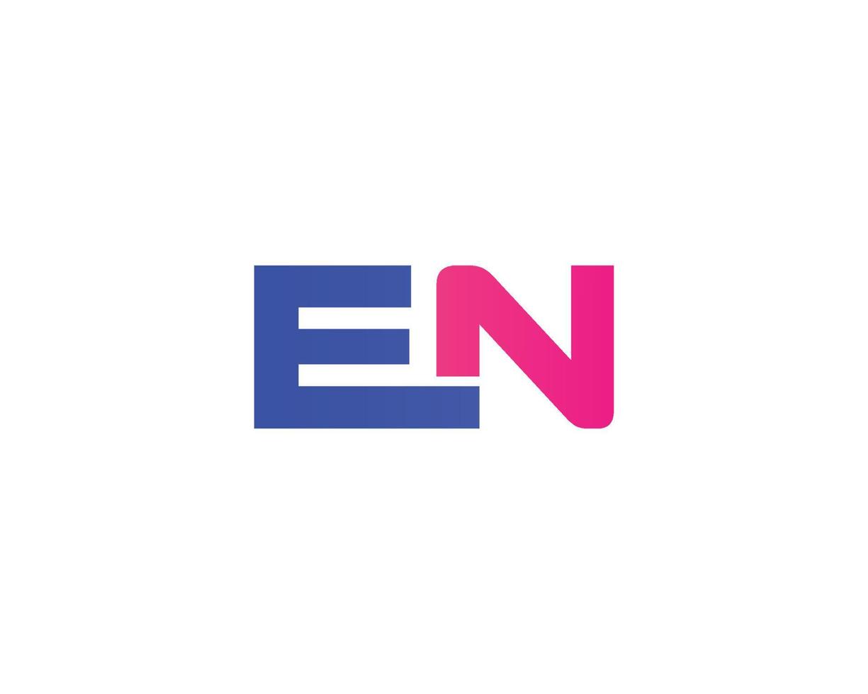 EN NE logo design vector template