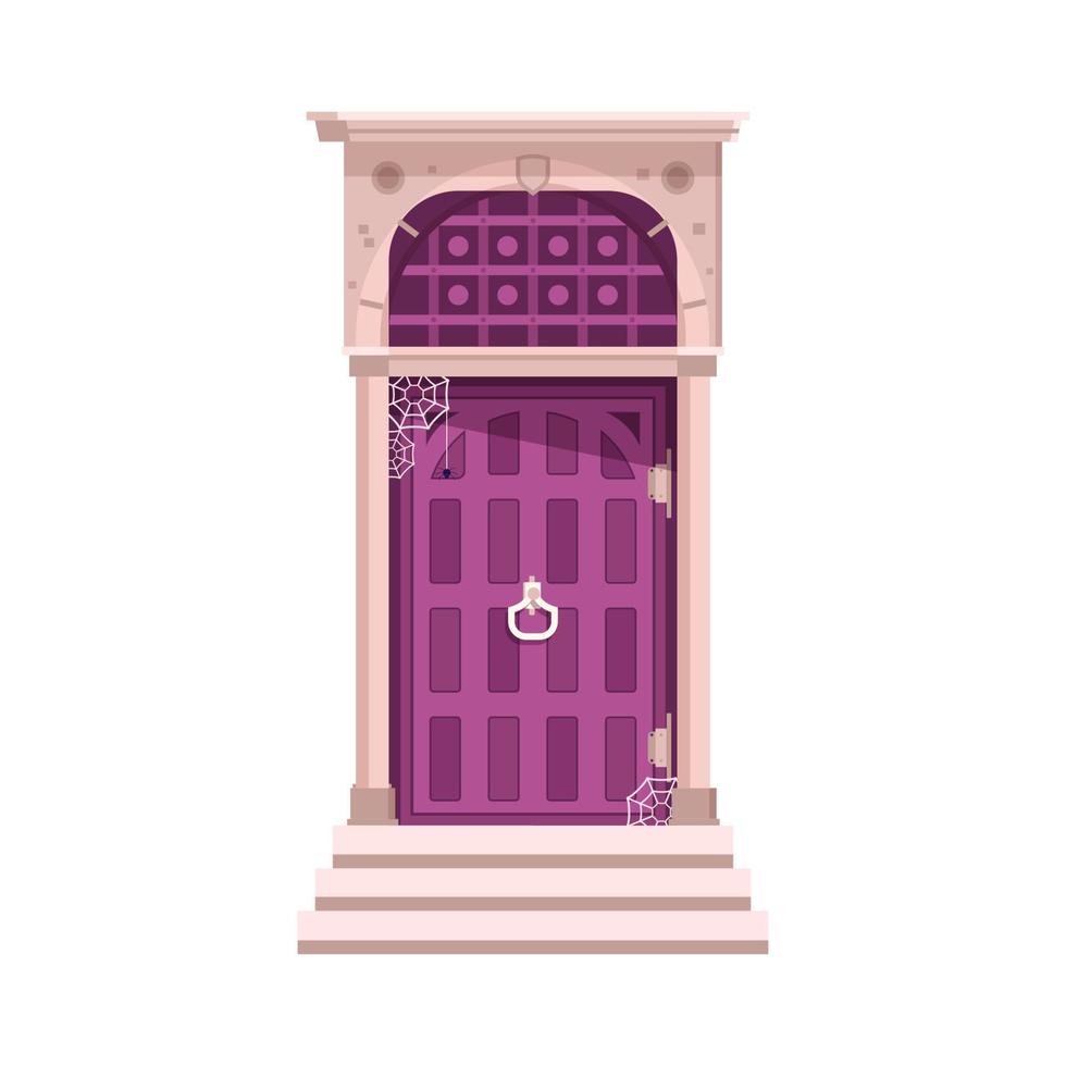 Porch and Door with Spider Web vector