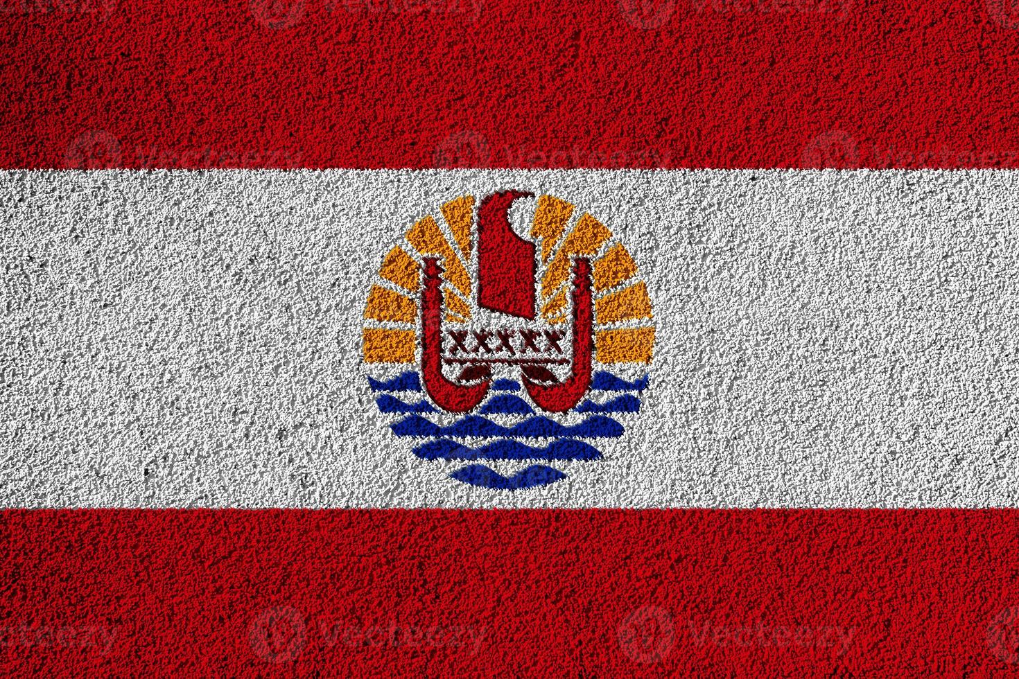 French Polynesia flag on texture. Concept collage. photo