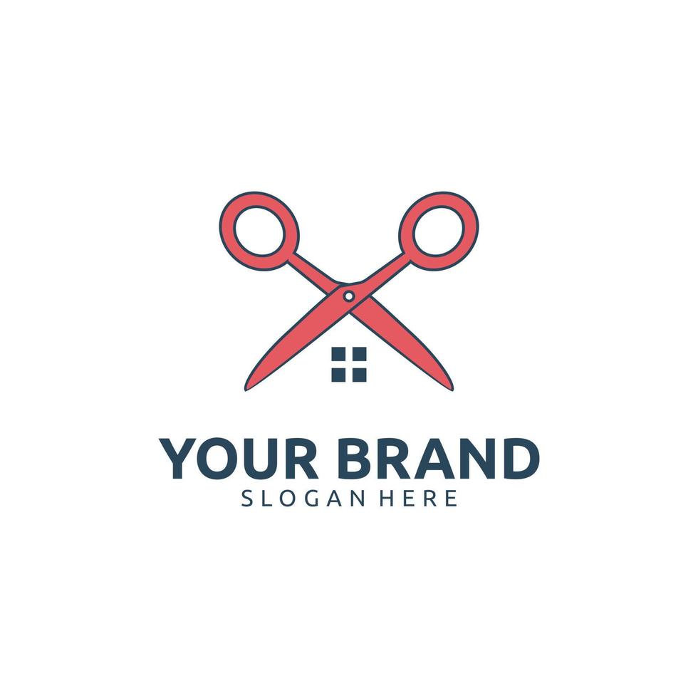 CREATIVE BARBERSHOP HOUSE LOGO DESIGN vector