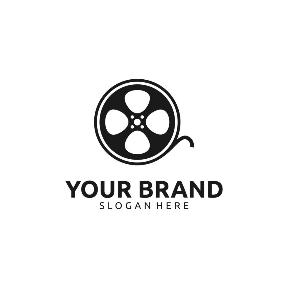 diseño de logotipo de película de cine en blanco y negro vector