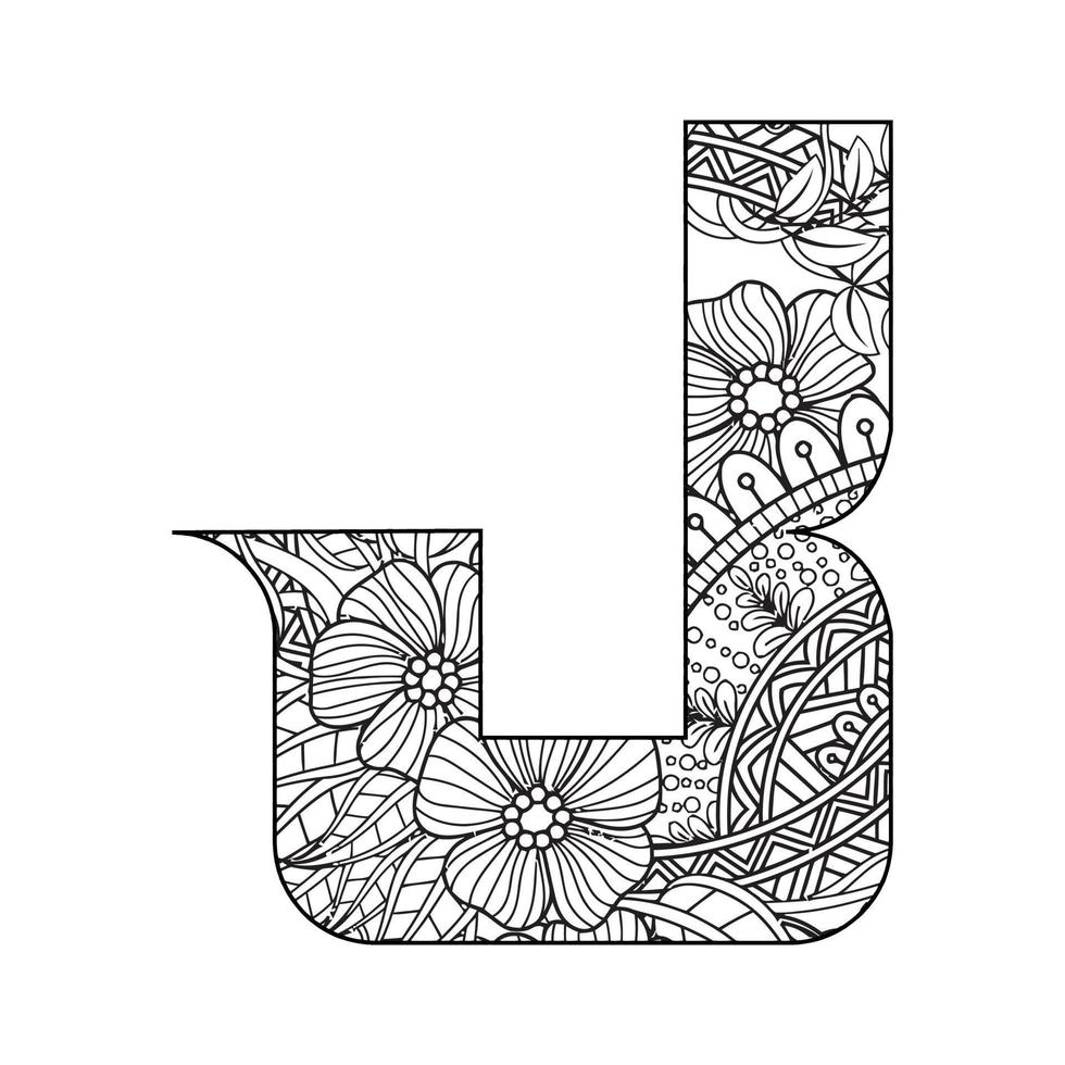 Alphabet coloring page for kids vector