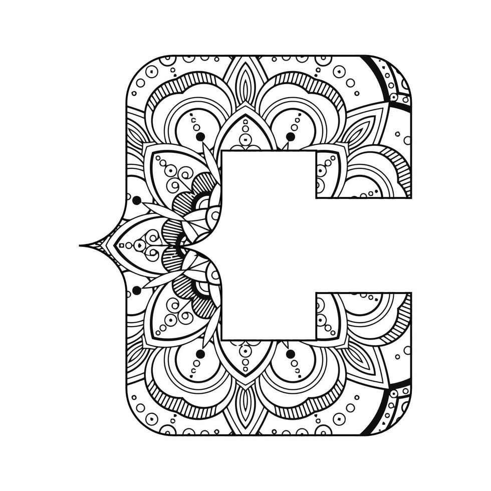 Alphabet coloring page for kids vector