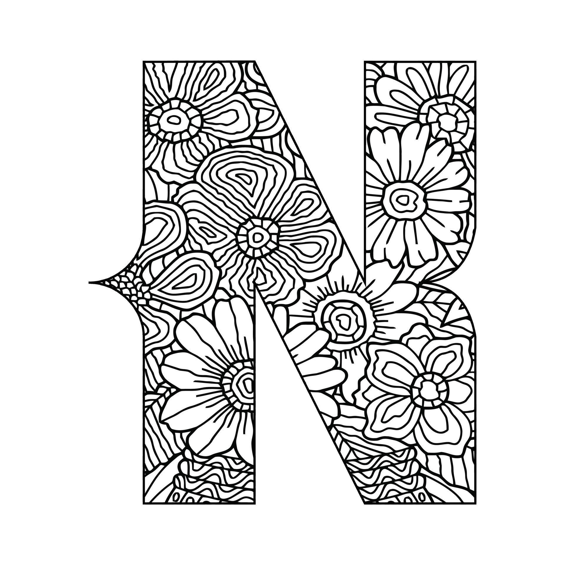Alphabet coloring page for kids 13699934 Vector Art at Vecteezy