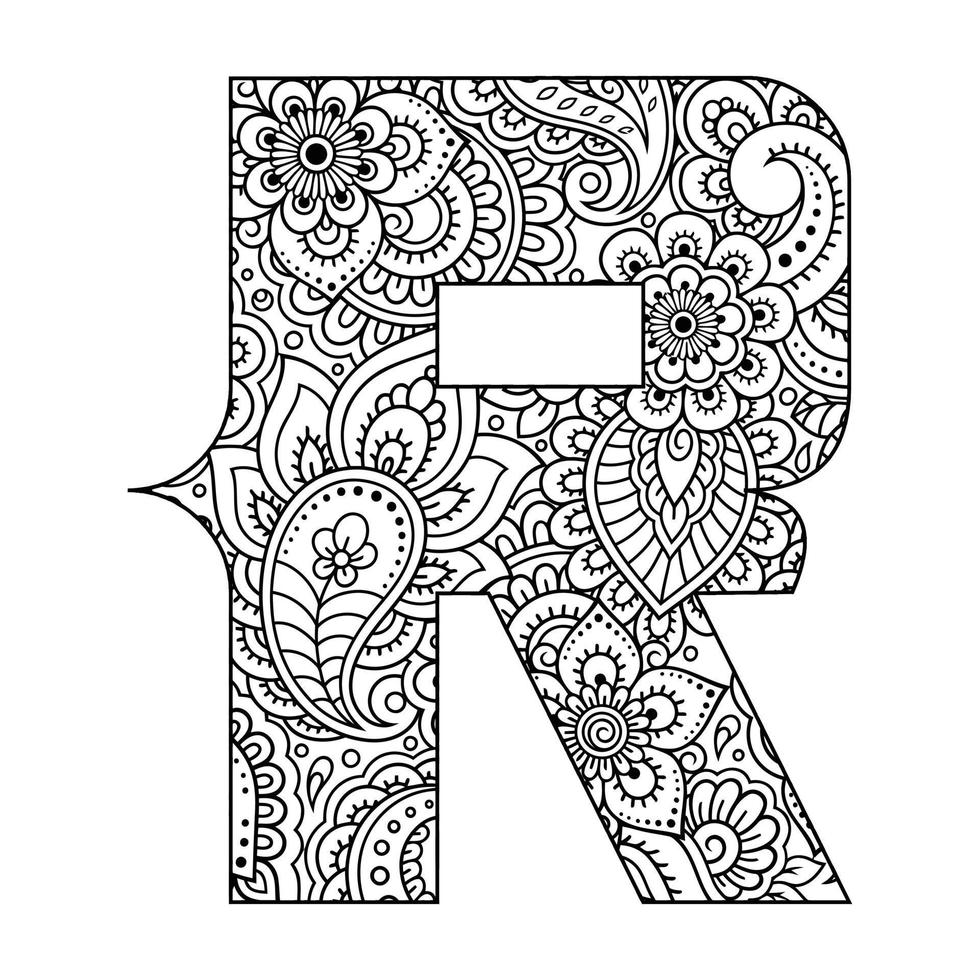 Alphabet coloring page for kids vector