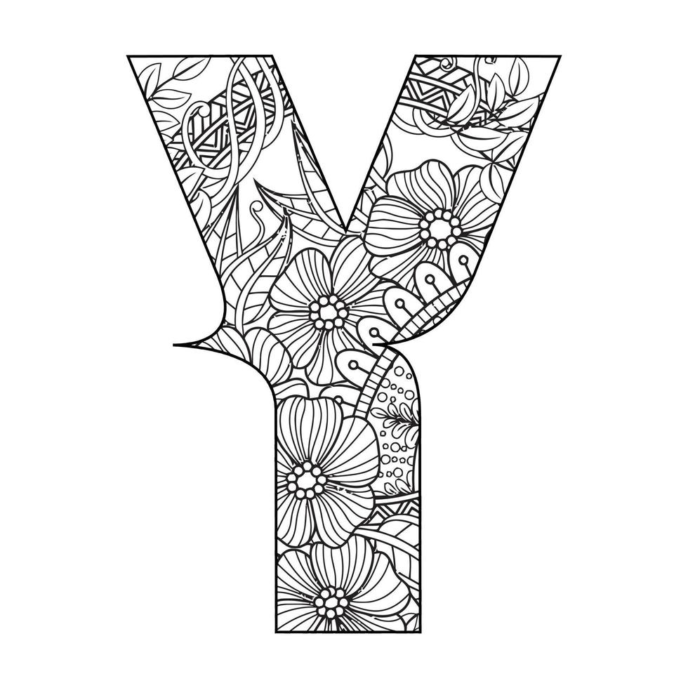 Alphabet coloring page for kids vector