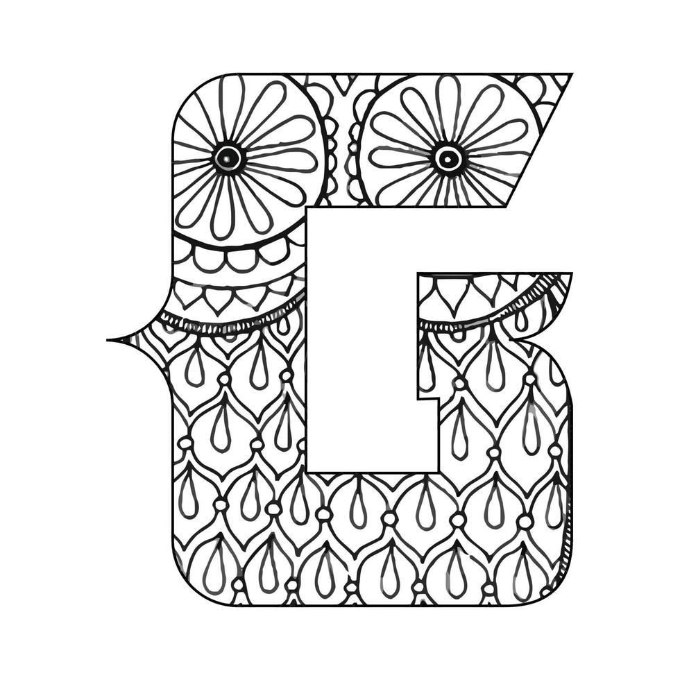 Alphabet coloring page for kids vector