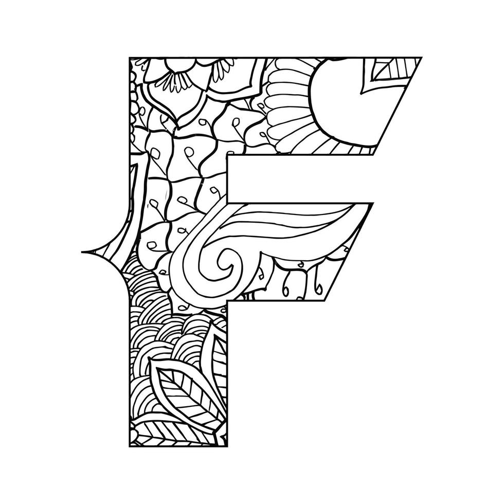 Alphabet coloring page for kids vector