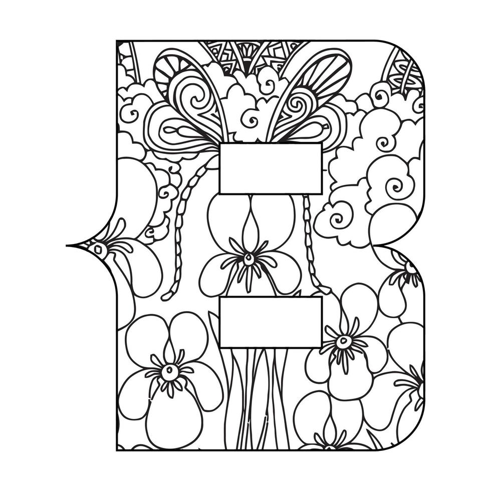 Alphabet coloring page for kids vector
