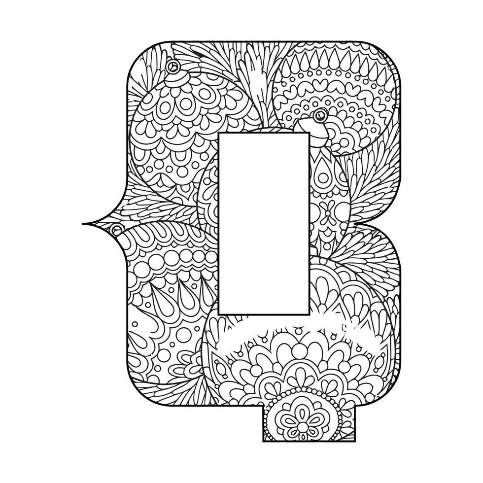 Alphabet coloring page for kids vector