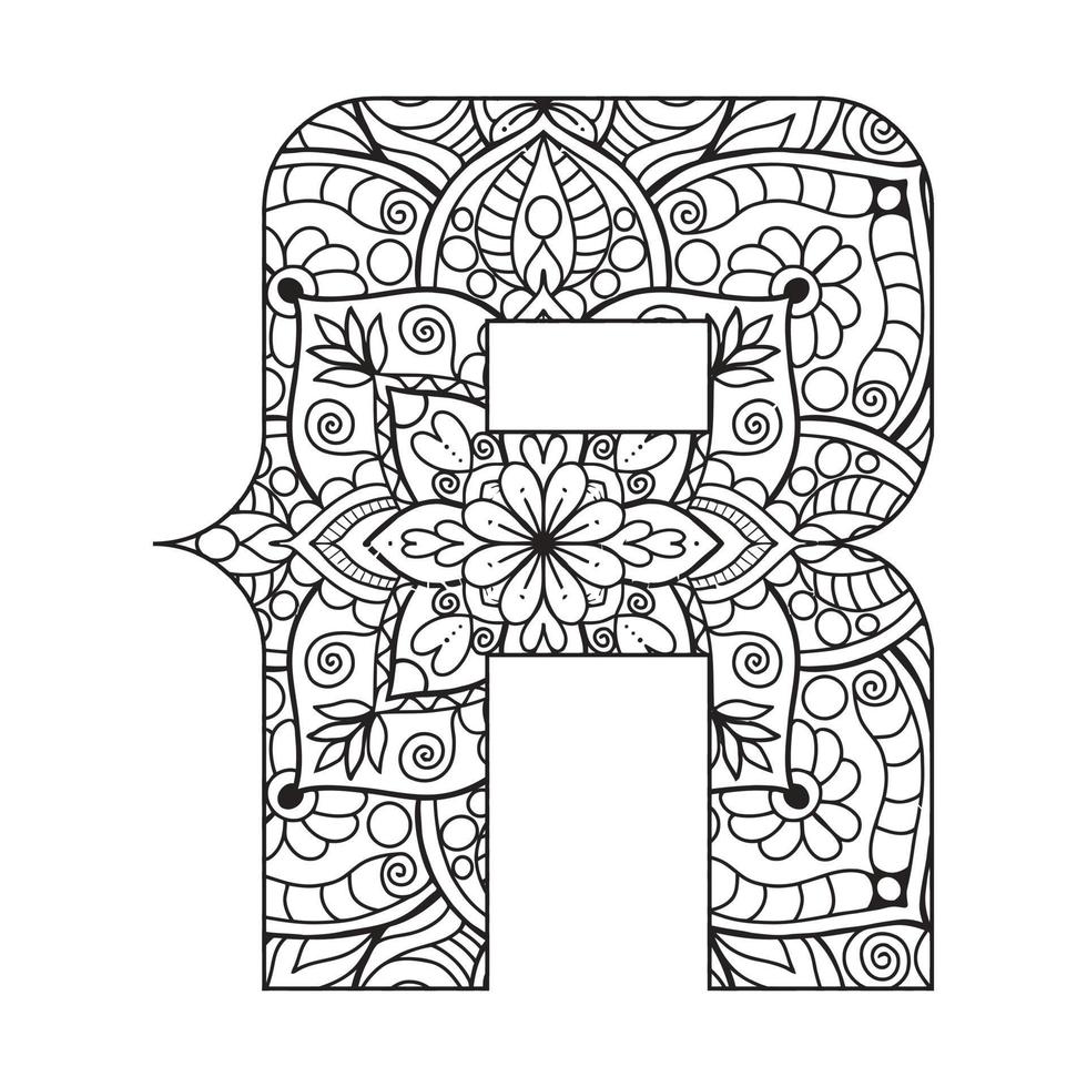 Alphabet coloring page for kids vector