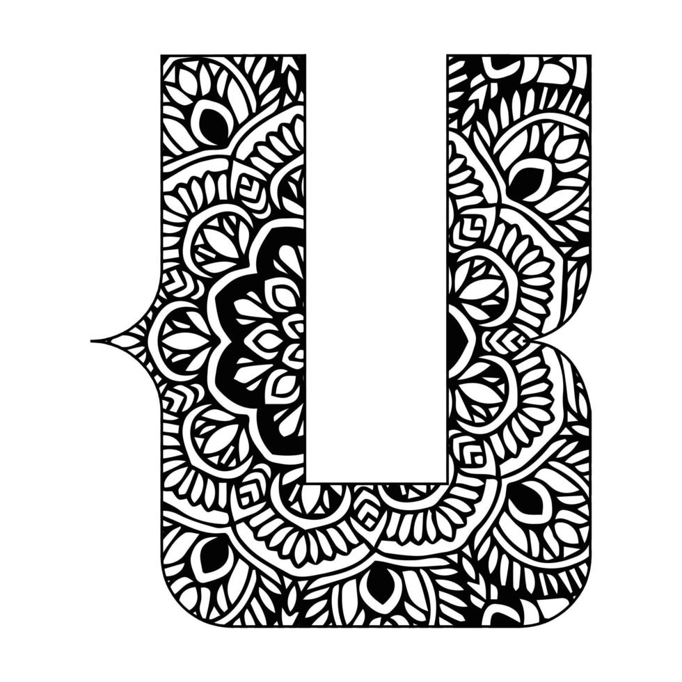 Alphabet coloring page for kids vector
