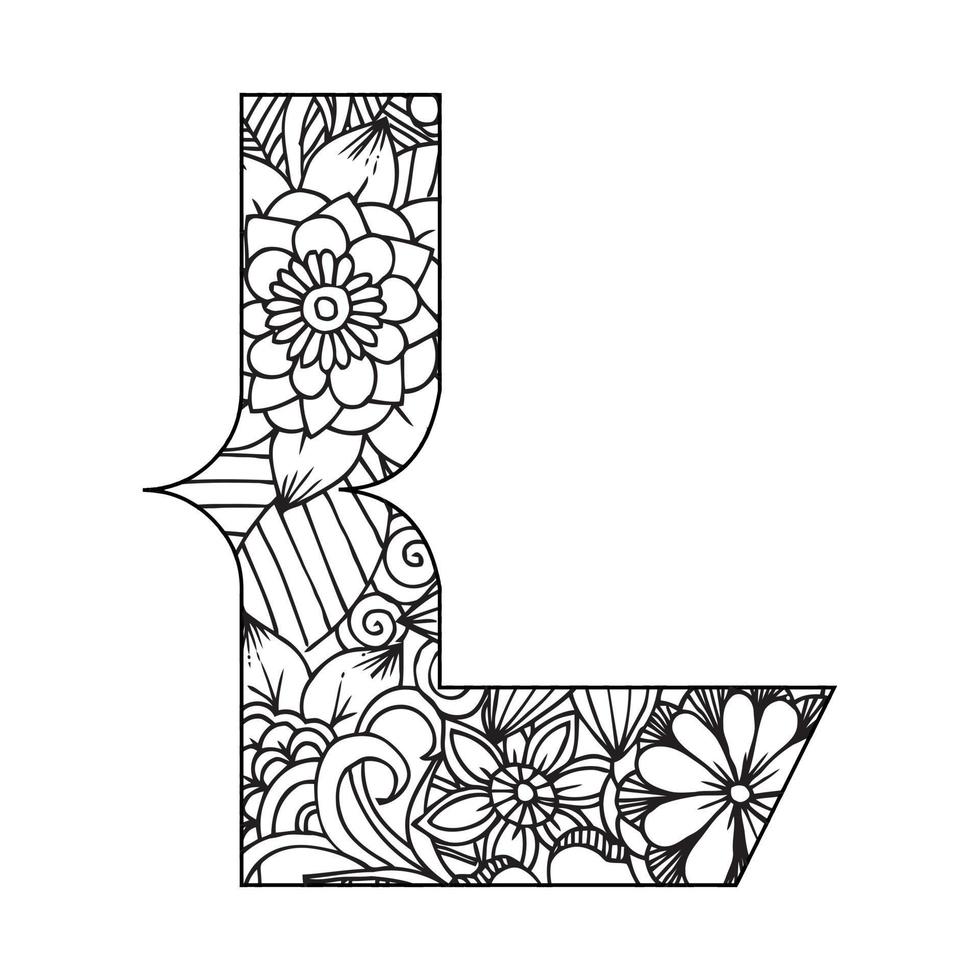 Alphabet coloring page for kids vector