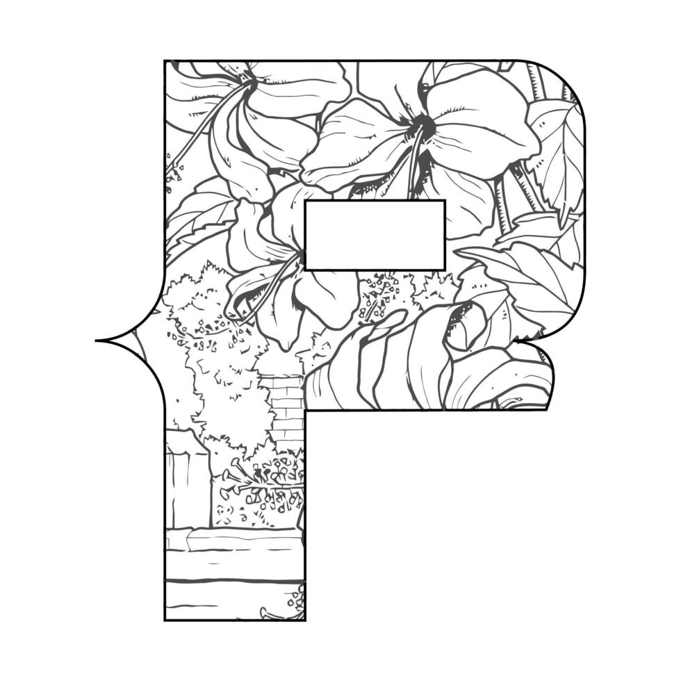 Alphabet coloring page for kids vector