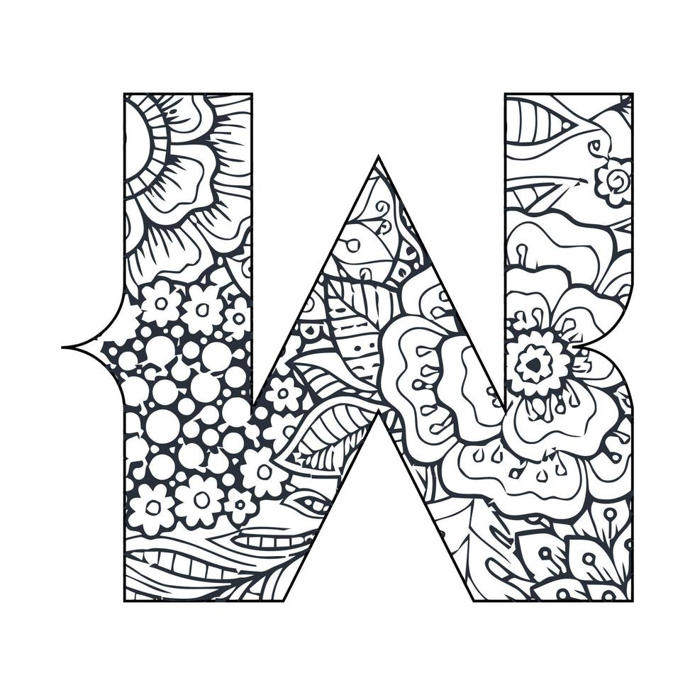 Alphabet coloring page for kids vector