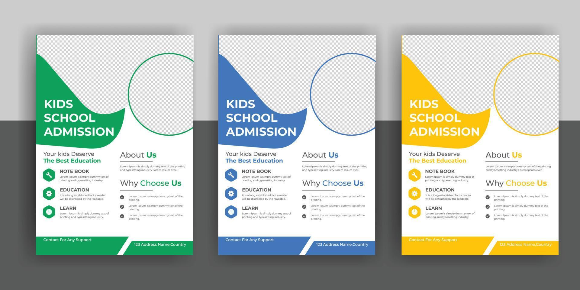 modern online school education admission flyer free download vector