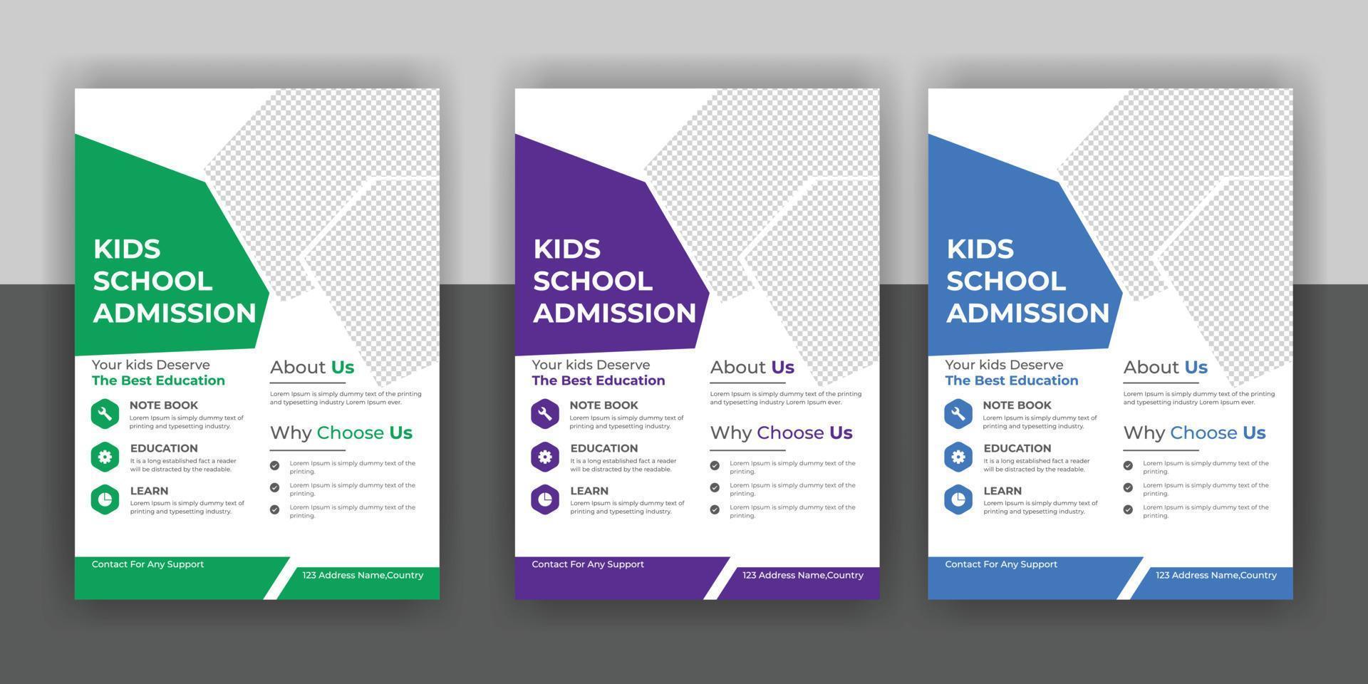 modern online school education admission flyer free download vector