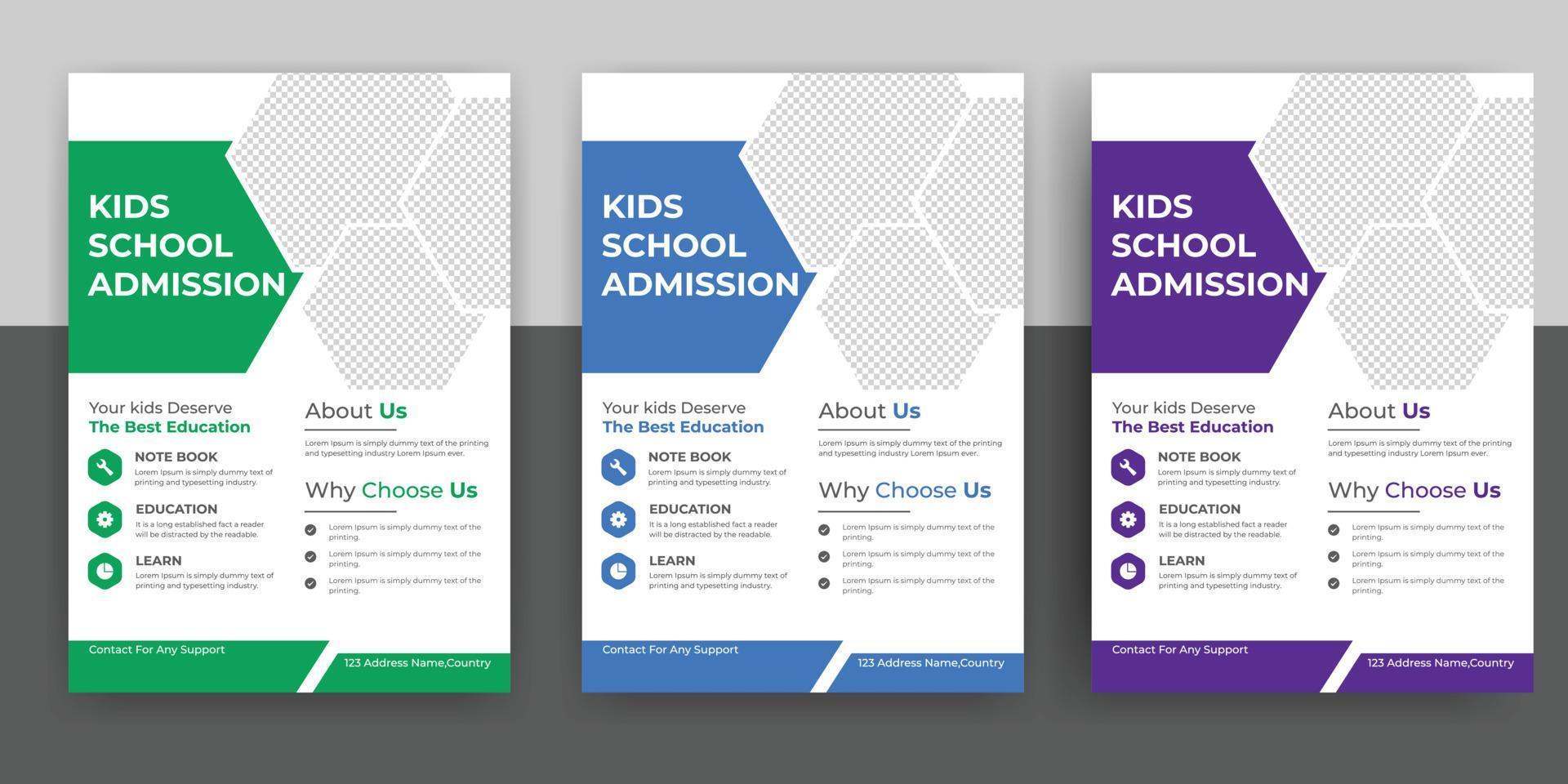 modern online school education admission flyer free download vector