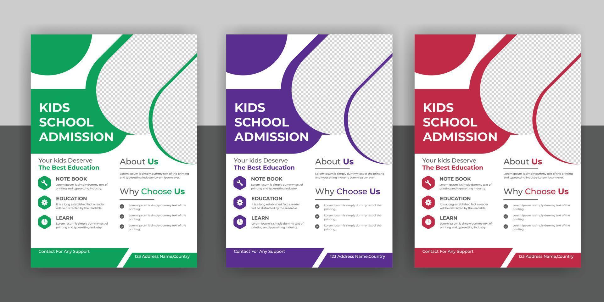 modern online school education admission flyer free download vector