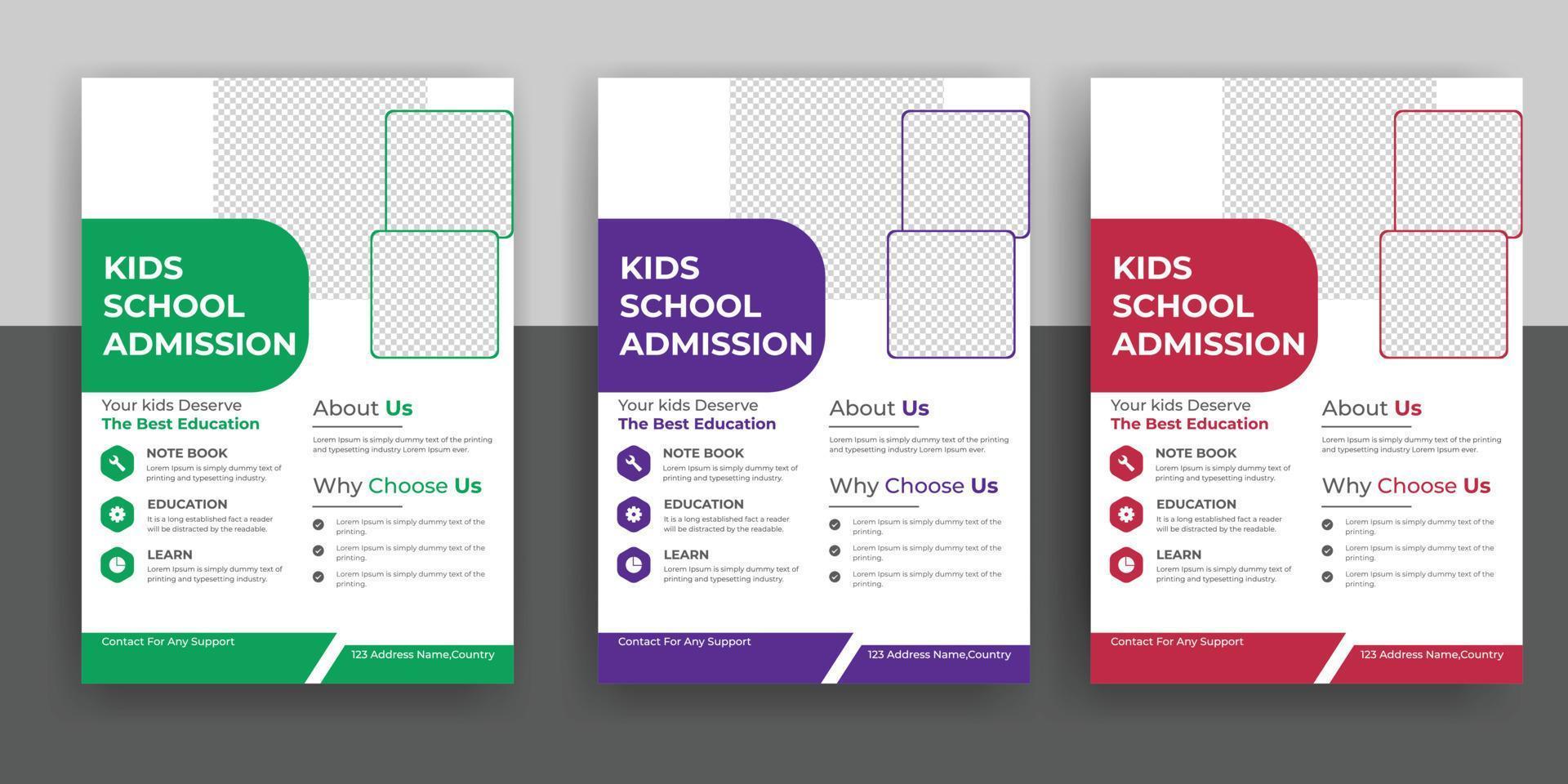 modern online school education admission flyer free download vector