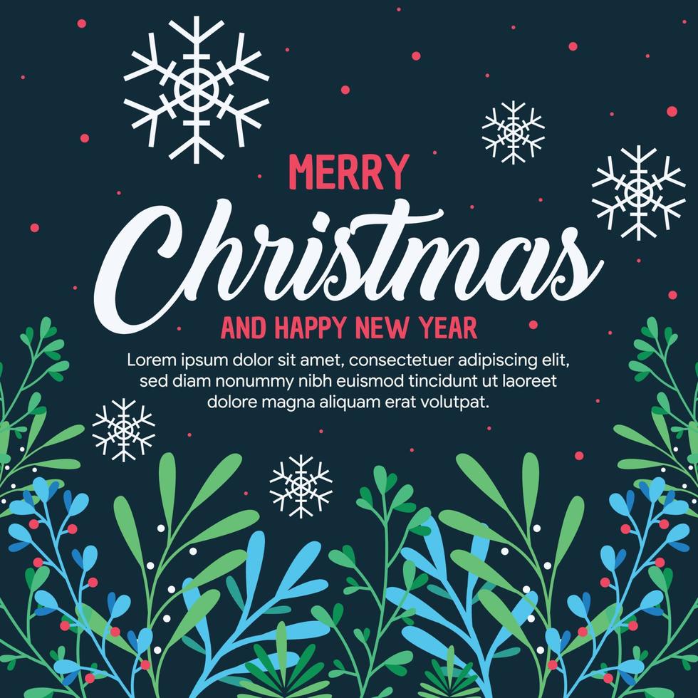 flat christmas sale social media template vector