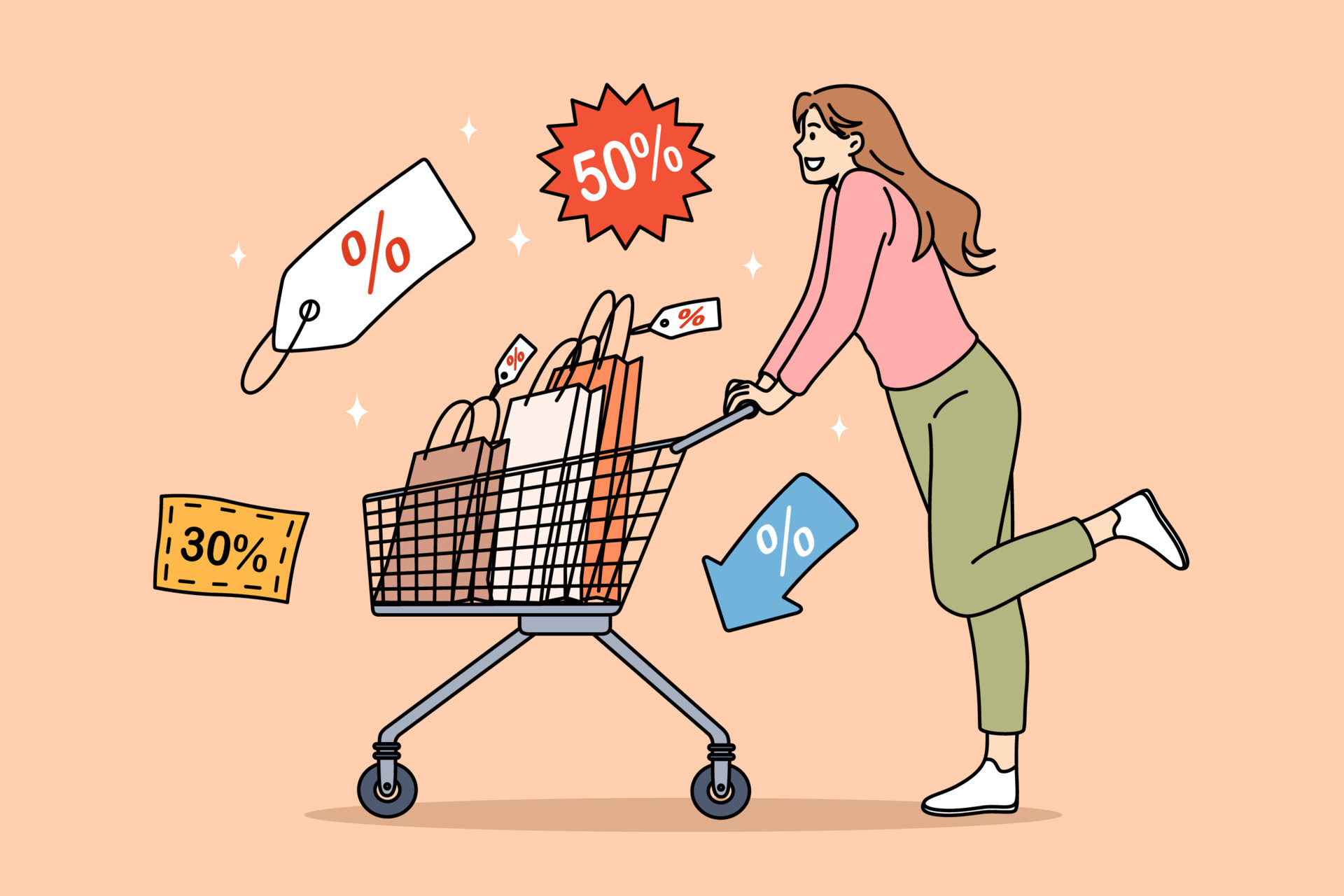 Personal shopper stock illustration. Illustration of purchases