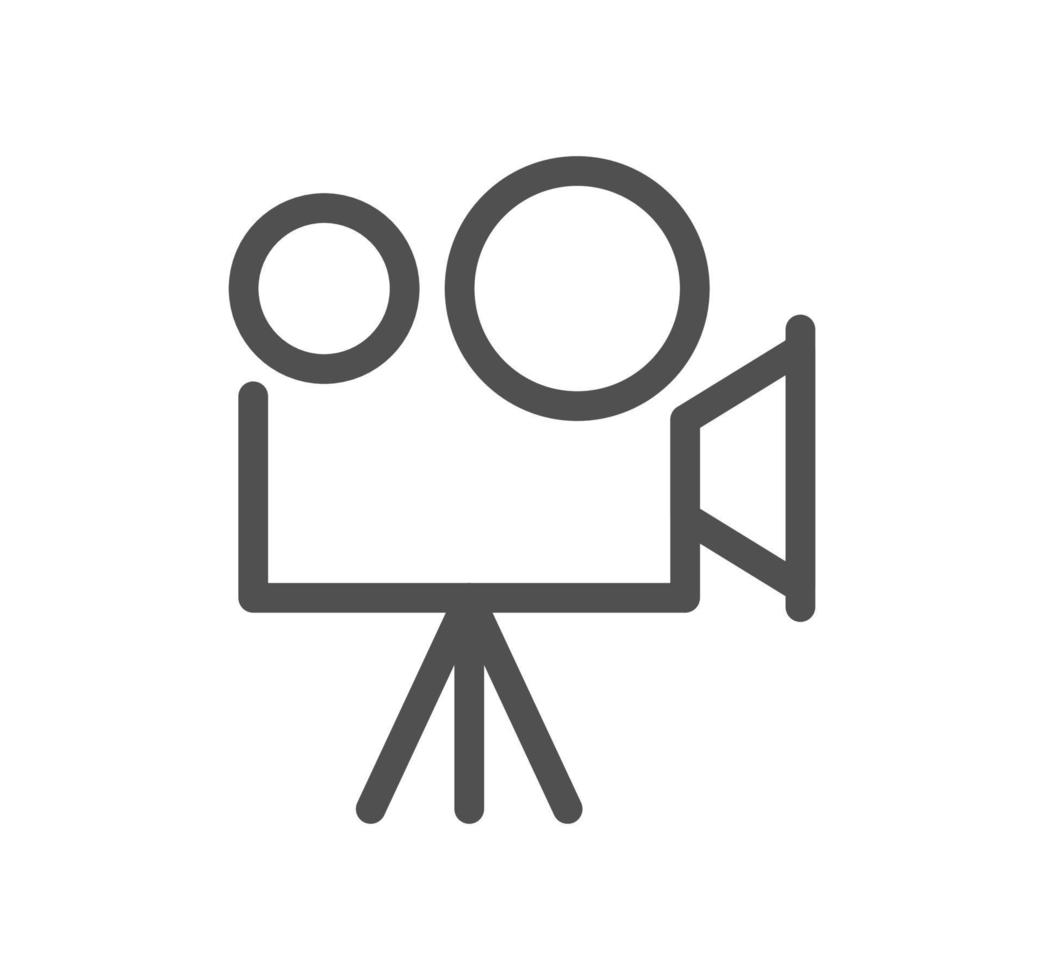Cinema and video icon outline and linear vector. vector