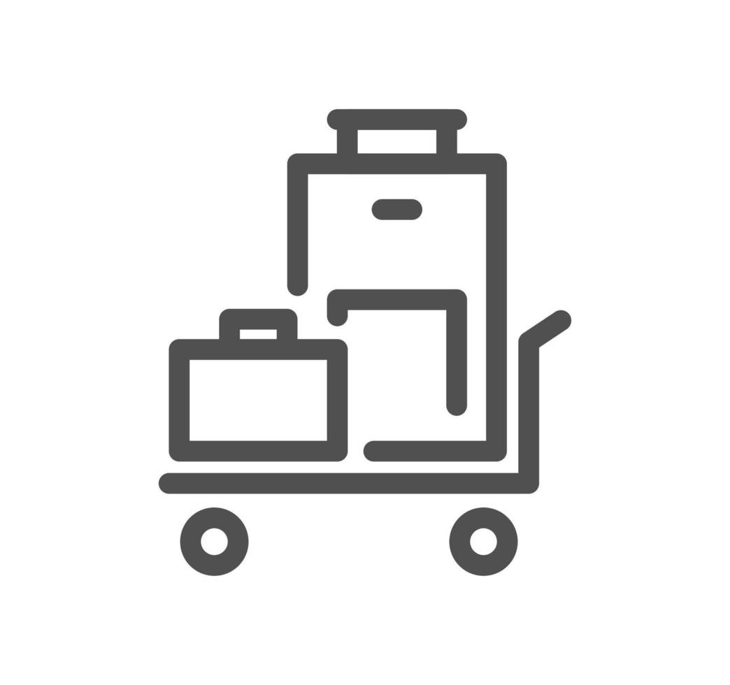 Baggage and travel icon outline and linear vector. vector
