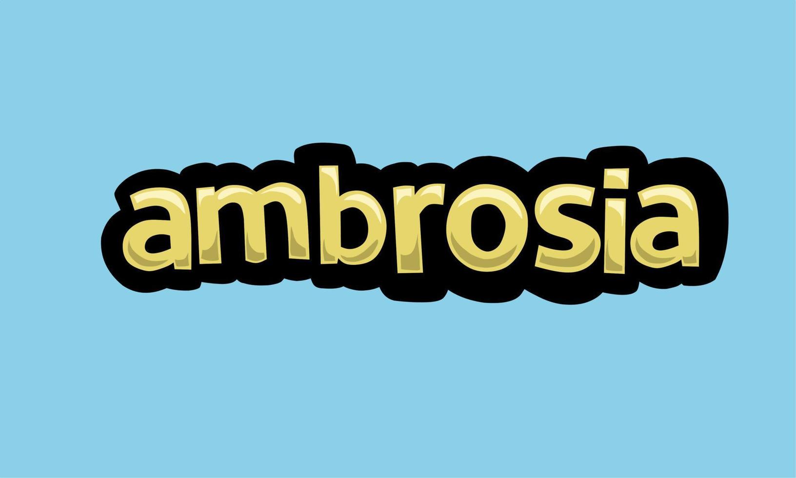 diseño vectorial de escritura de ambrosía en un fondo azul vector