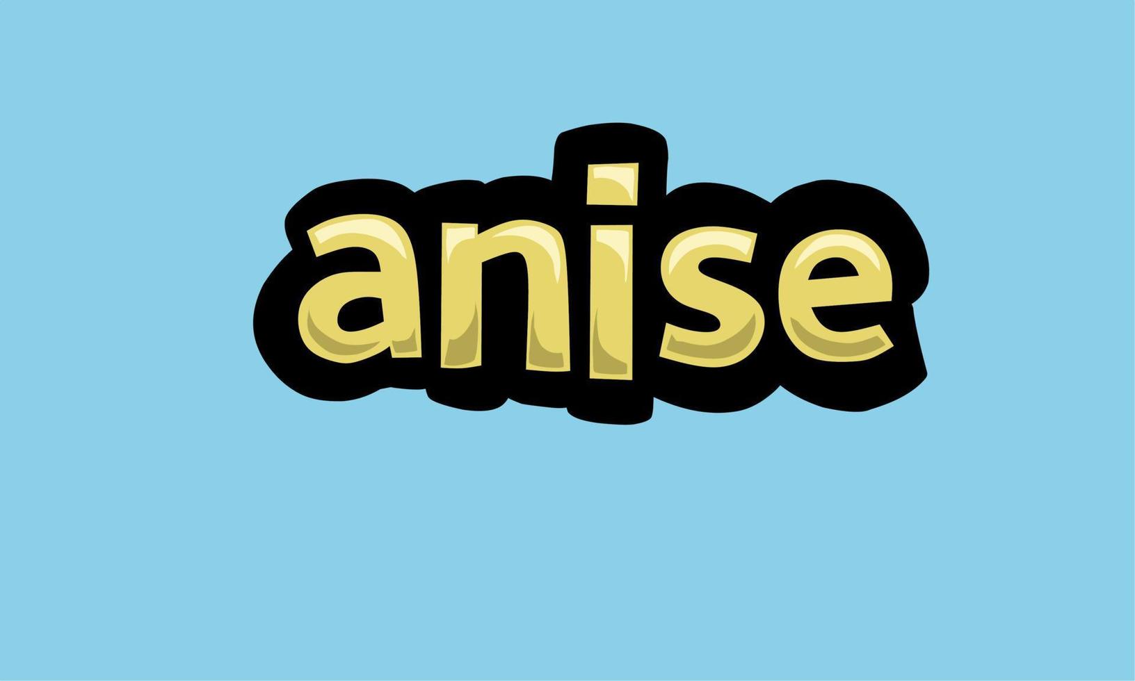 ANISE writing vector design on a blue background