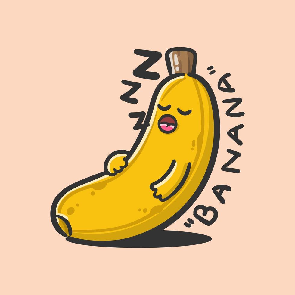 cute cartoon banana sleeping vector