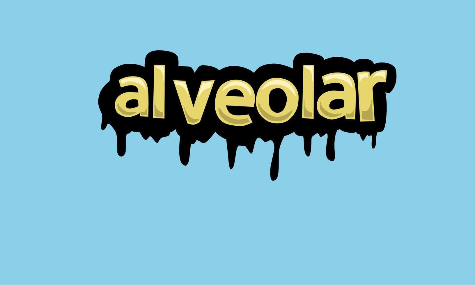 ALVEOLAR writing vector design on a blue background