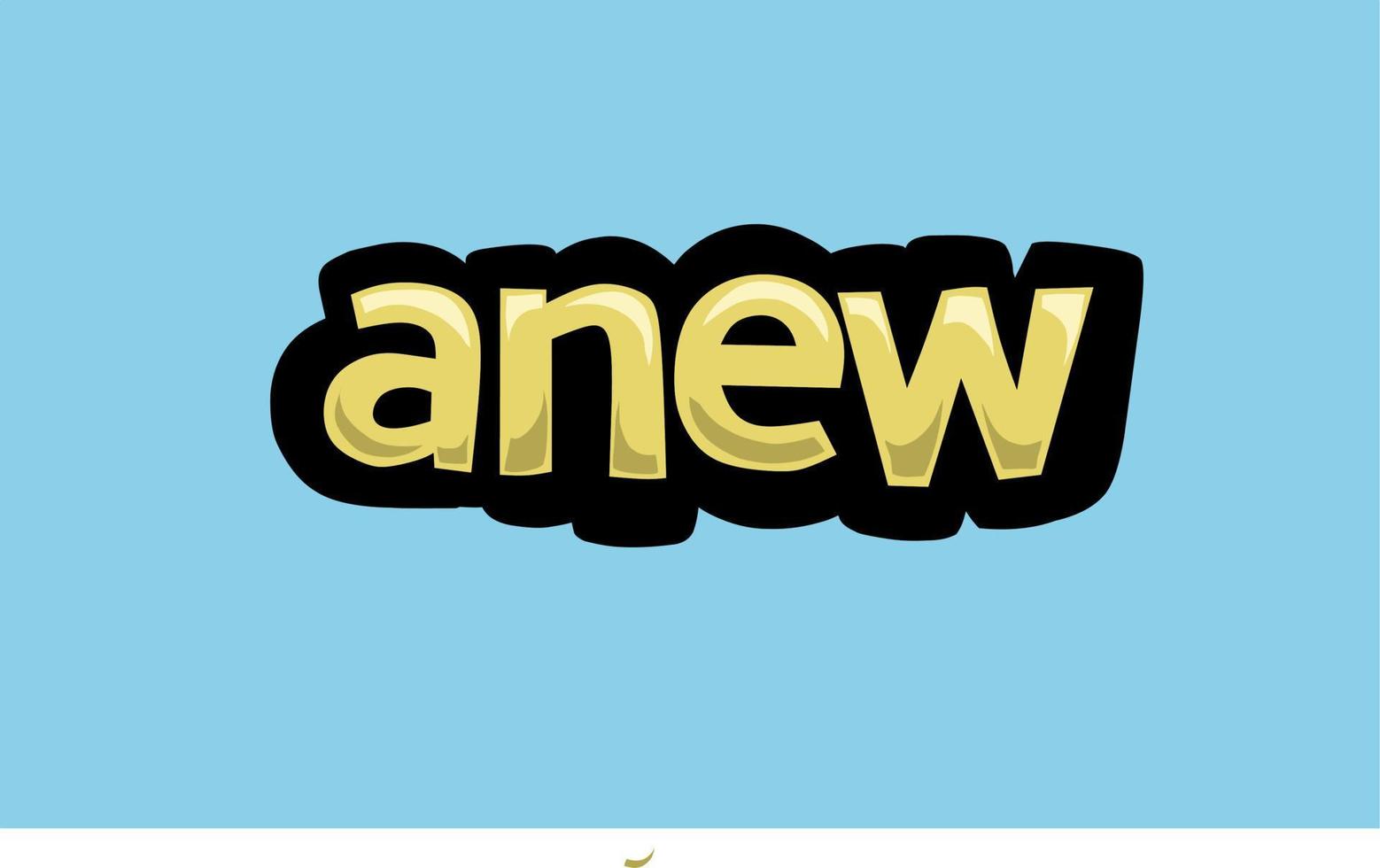ANEW writing vector design on a blue background