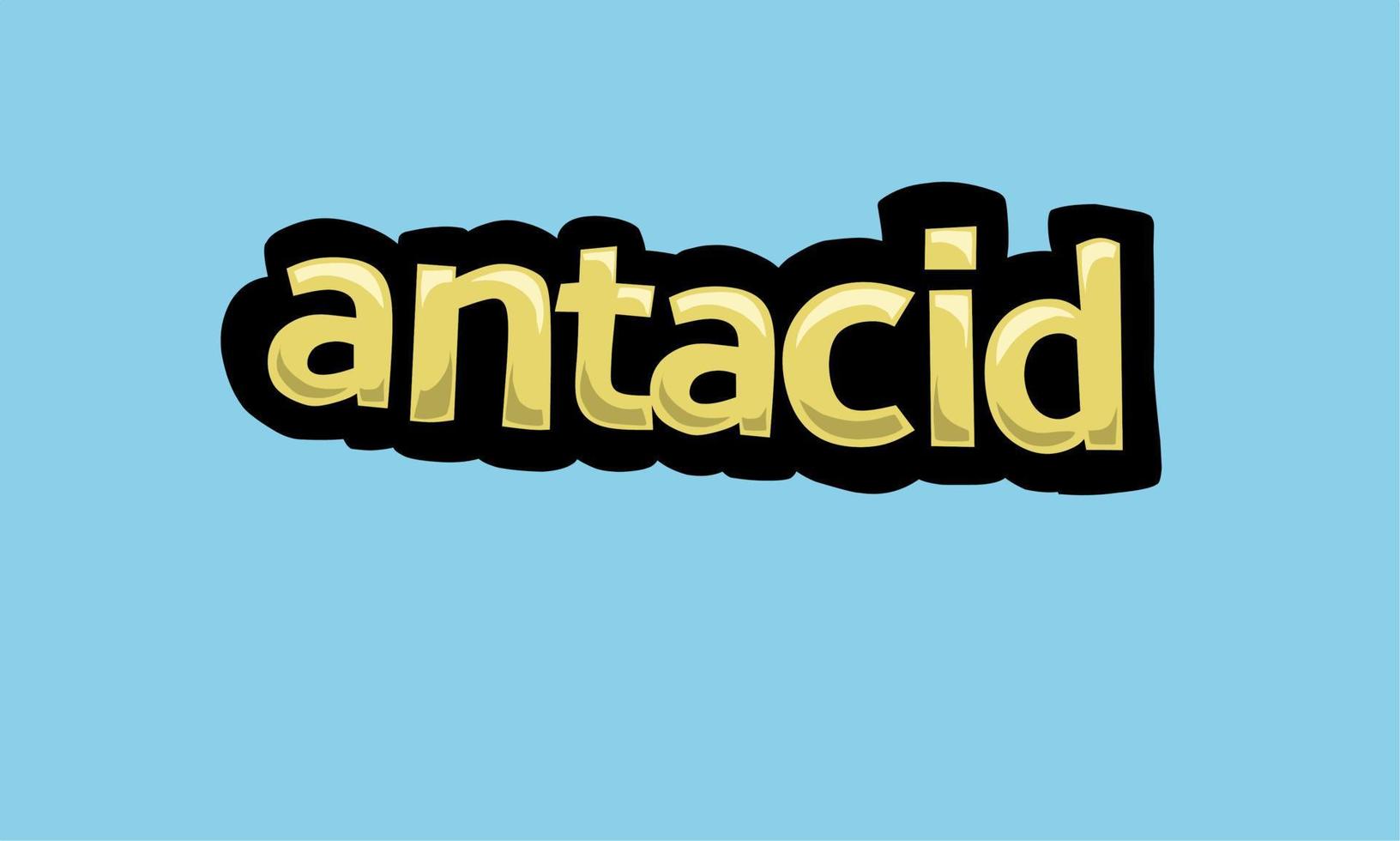 ANTACID writing vector design on a blue background