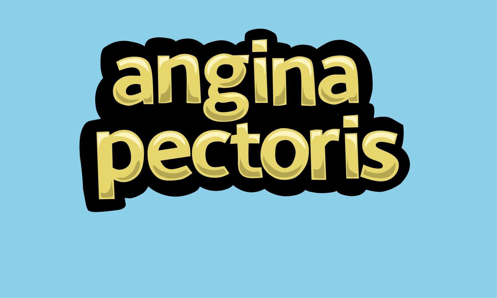 angina de pecho escribiendo diseño vectorial en un fondo azul vector